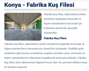 konya kuş filesi
